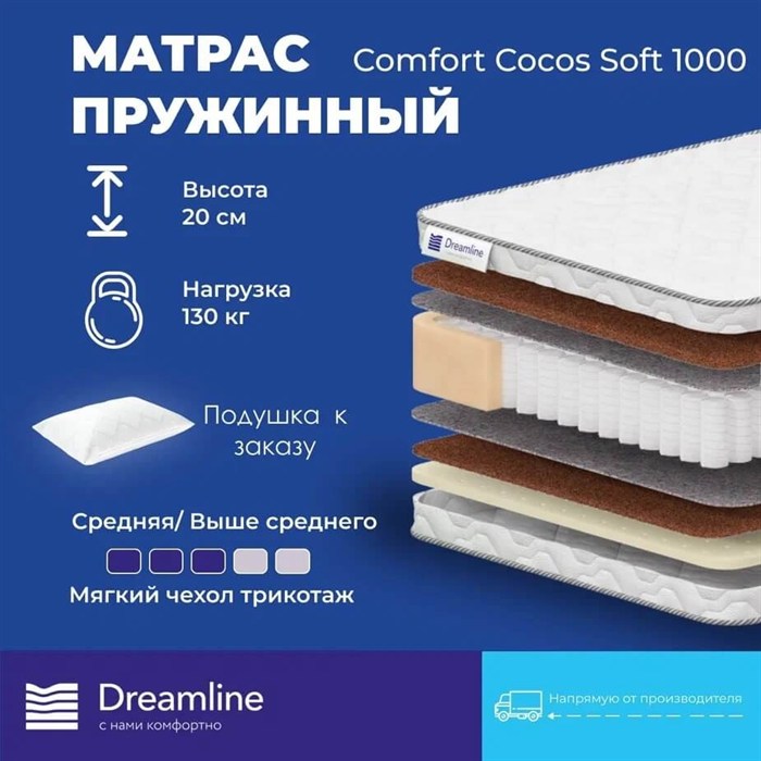 Матрас "Comfort Cocos Soft 1000" - фото 197316
